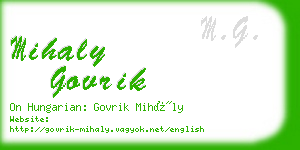 mihaly govrik business card